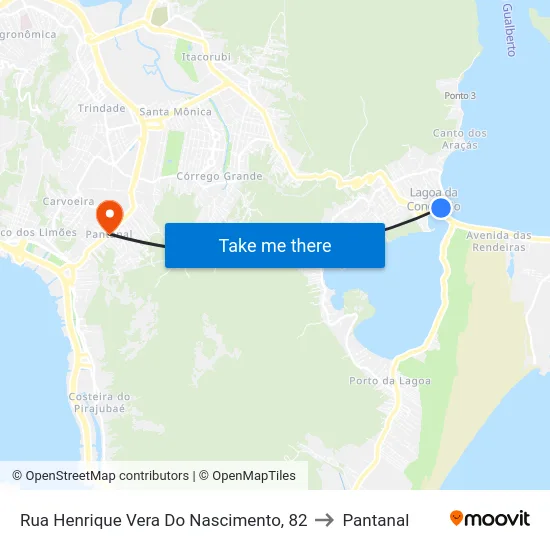 Rua Henrique Vera Do Nascimento, 82 to Pantanal map