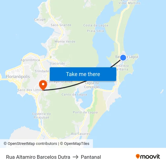 Rua Altamiro Barcelos Dutra to Pantanal map