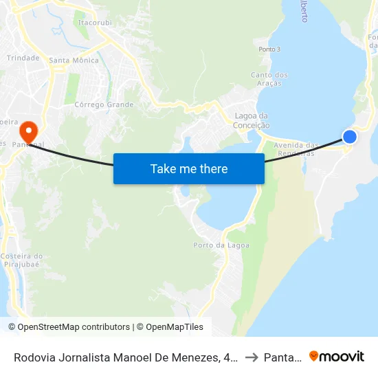 Rodovia Jornalista Manoel De Menezes, 414 / 443 to Pantanal map