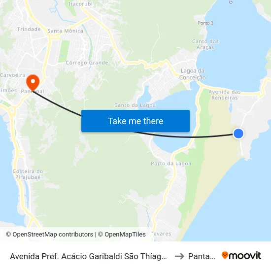 Avenida Pref. Acácio Garibaldi São Thíago, 1643 to Pantanal map