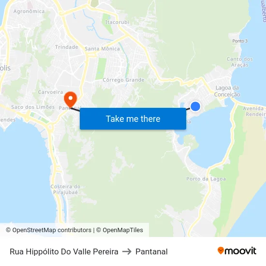 Rua Hippólito Do Valle Pereira to Pantanal map
