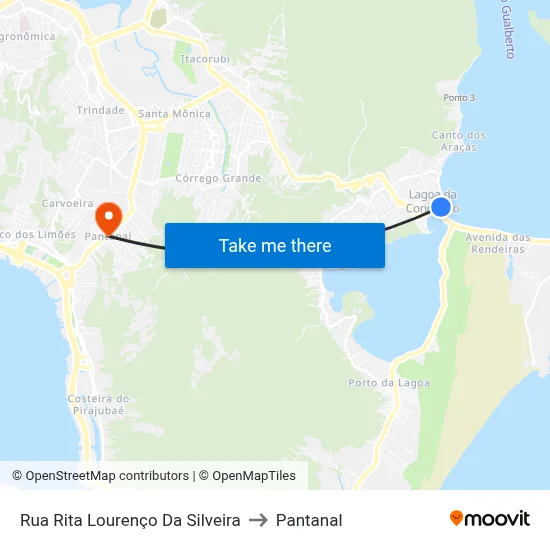 Rua Rita Lourenço Da Silveira to Pantanal map