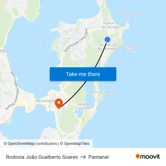 Rodovia João Gualberto Soares to Pantanal map