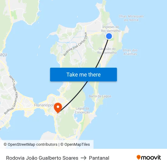 Rodovia João Gualberto Soares to Pantanal map