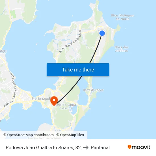Rodovia João Gualberto Soares, 32 to Pantanal map