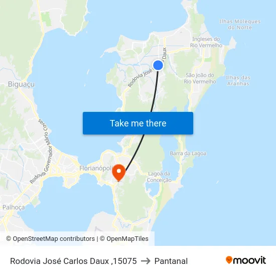 Rodovia José Carlos Daux ,15075 to Pantanal map