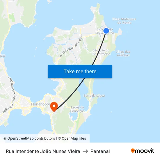 Rua Intendente João Nunes Vieira to Pantanal map