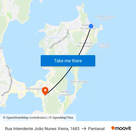 Rua Intendente João Nunes Vieira, 1683 to Pantanal map