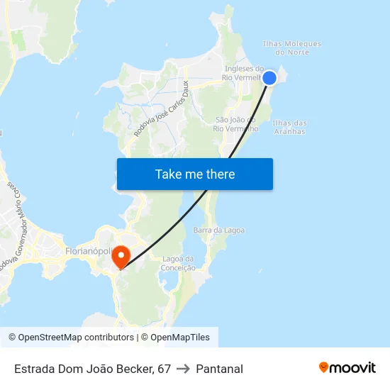 Estrada Dom João Becker, 67 to Pantanal map