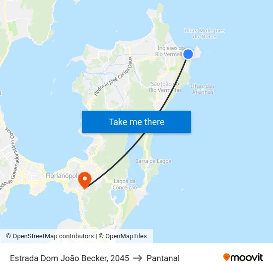 Estrada Dom João Becker, 2045 to Pantanal map
