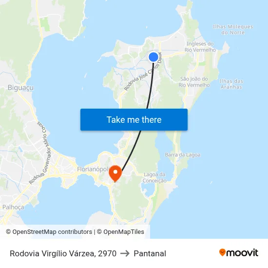 Rodovia Virgílio Várzea, 2970 to Pantanal map