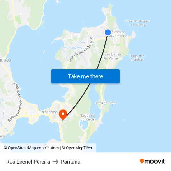 Rua Leonel Pereira to Pantanal map