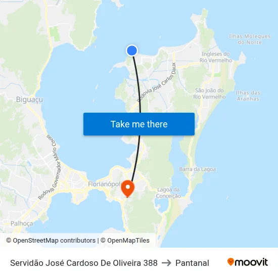 Servidão José Cardoso De Oliveira 388 to Pantanal map