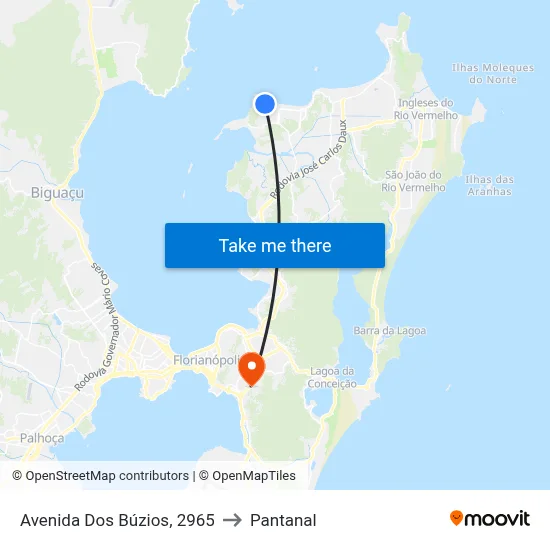 Avenida Dos Búzios, 2965 to Pantanal map