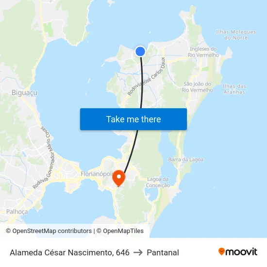 Alameda César Nascimento, 646 to Pantanal map