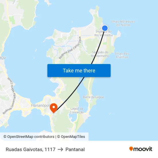 Ruadas Gaivotas, 1117 to Pantanal map