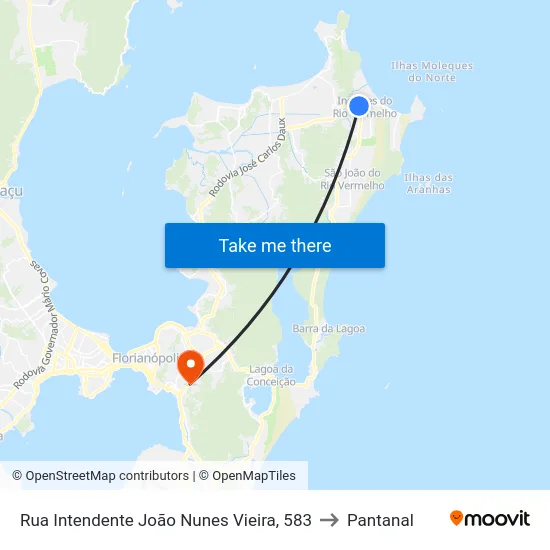 Rua Intendente João Nunes Vieira, 583 to Pantanal map