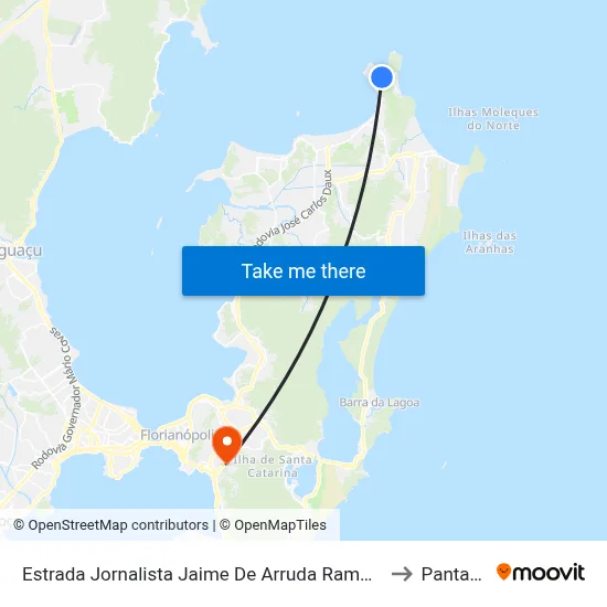 Estrada Jornalista Jaime De Arruda Ramos, 288 to Pantanal map