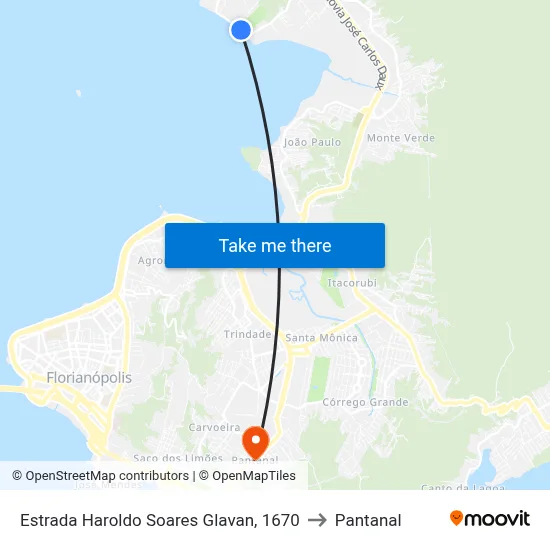 Estrada Haroldo Soares Glavan, 1670 to Pantanal map