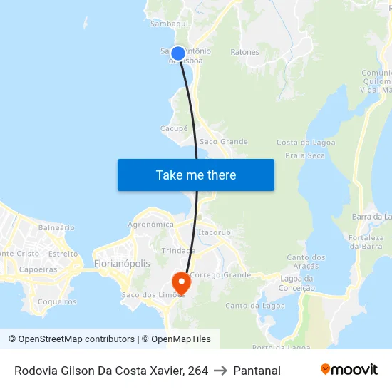 Rodovia Gilson Da Costa Xavier, 264 to Pantanal map