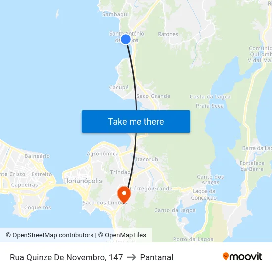 Rua Quinze De Novembro, 147 to Pantanal map