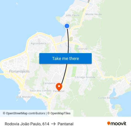 Rodovia João Paulo, 614 to Pantanal map