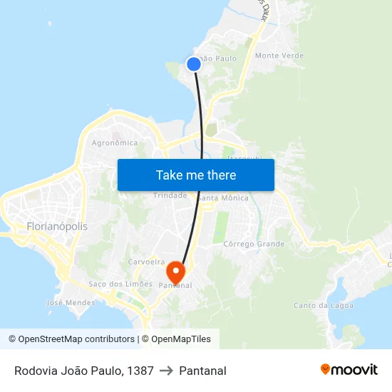 Rodovia João Paulo, 1387 to Pantanal map