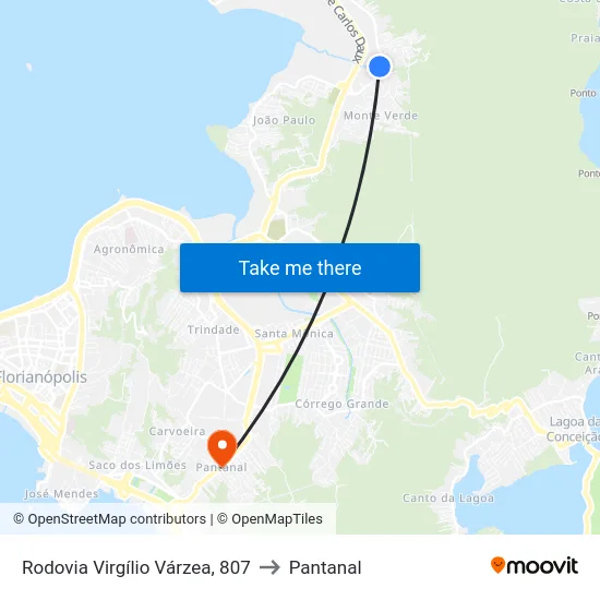 Rodovia Virgílio Várzea, 807 to Pantanal map