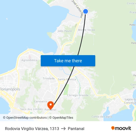 Rodovia Virgílio Várzea, 1313 to Pantanal map