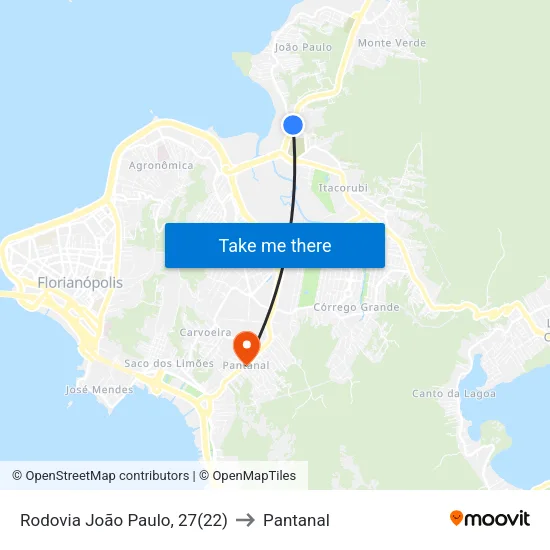 Rodovia João Paulo, 27(22) to Pantanal map