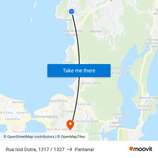 Rua Isid Dutra, 1317 / 1327 to Pantanal map