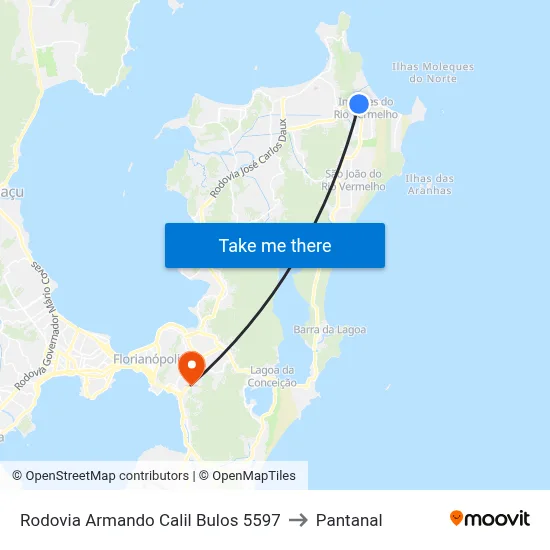 Rodovia Armando Calil Bulos 5597 to Pantanal map