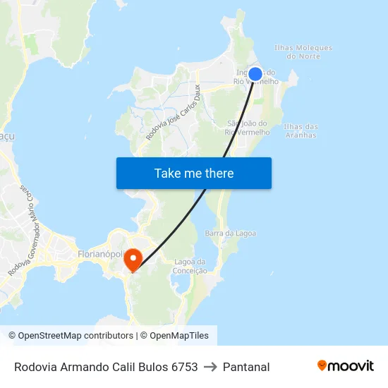 Rodovia Armando Calil Bulos 6753 to Pantanal map