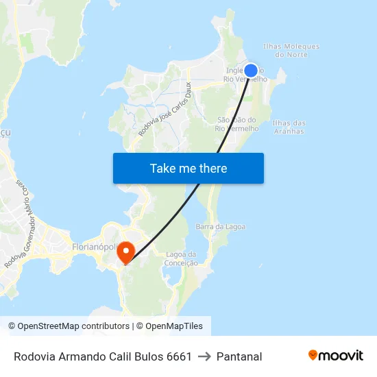 Rodovia Armando Calil Bulos 6661 to Pantanal map