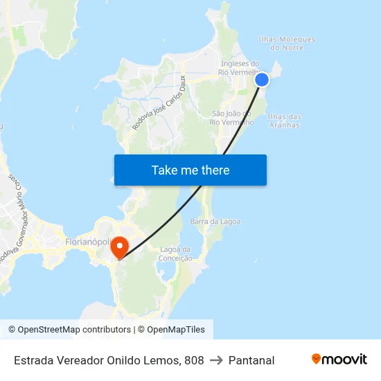 Estrada Vereador Onildo Lemos, 808 to Pantanal map