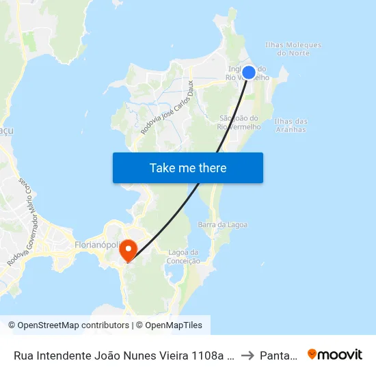 Rua Intendente João Nunes Vieira 1108a 1108 to Pantanal map