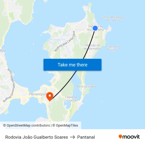 Rodovia João Gualberto Soares to Pantanal map