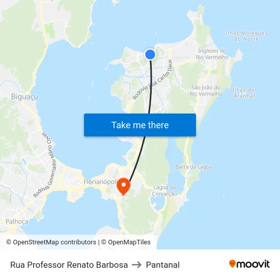 Rua Professor Renato Barbosa to Pantanal map