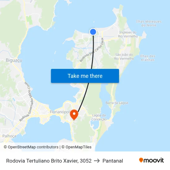 Rodovia Tertuliano Brito Xavier, 3052 to Pantanal map