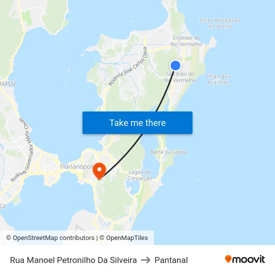 Rua Manoel Petronilho Da Silveira to Pantanal map