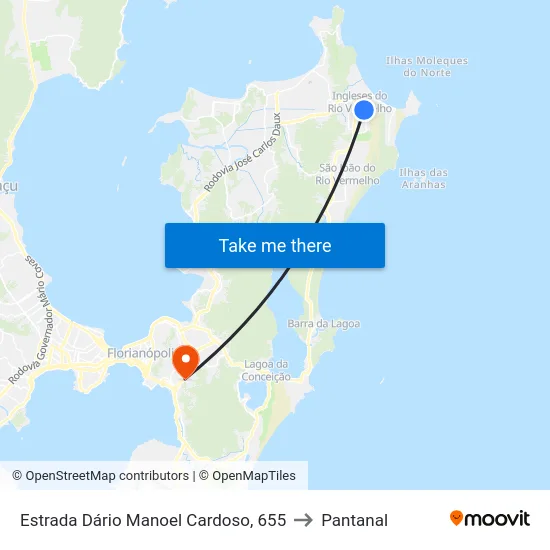 Estrada Dário Manoel Cardoso, 655 to Pantanal map