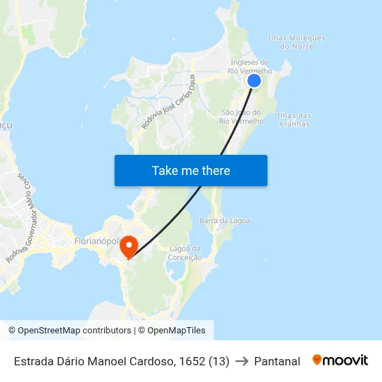 Estrada Dário Manoel Cardoso, 1652 (13) to Pantanal map