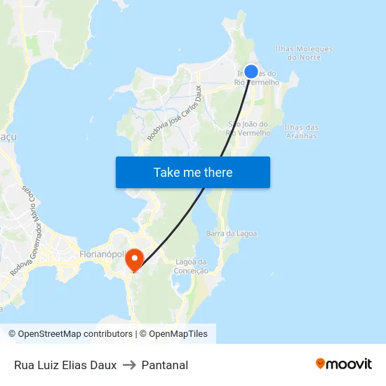 Rua Luiz Elias Daux to Pantanal map