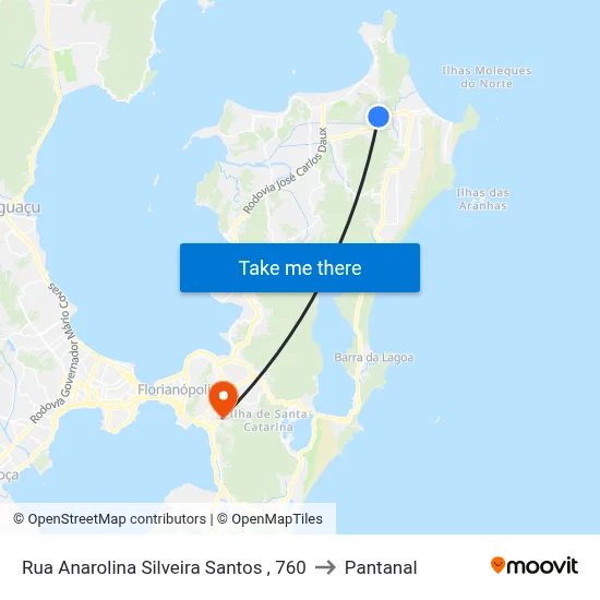 Rua Anarolina Silveira Santos , 760 to Pantanal map