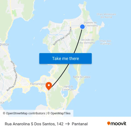 Rua Anarolina S Dos Santos, 142 to Pantanal map
