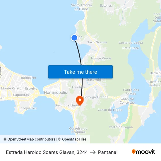 Estrada Haroldo Soares Glavan, 3244 to Pantanal map