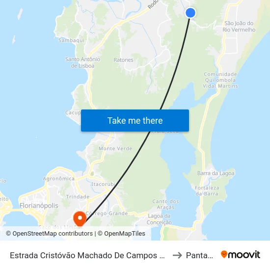 Estrada Cristóvão Machado De Campos 3043 to Pantanal map