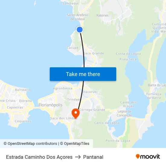 Estrada Caminho Dos Açores to Pantanal map