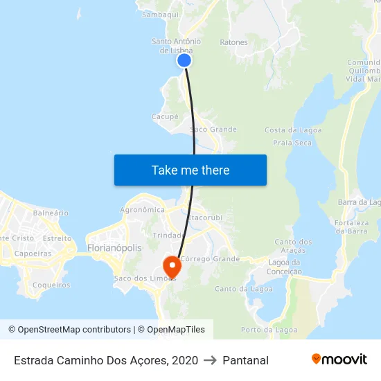 Estrada Caminho Dos Açores, 2020 to Pantanal map
