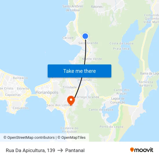 Rua Da Apicultura, 139 to Pantanal map